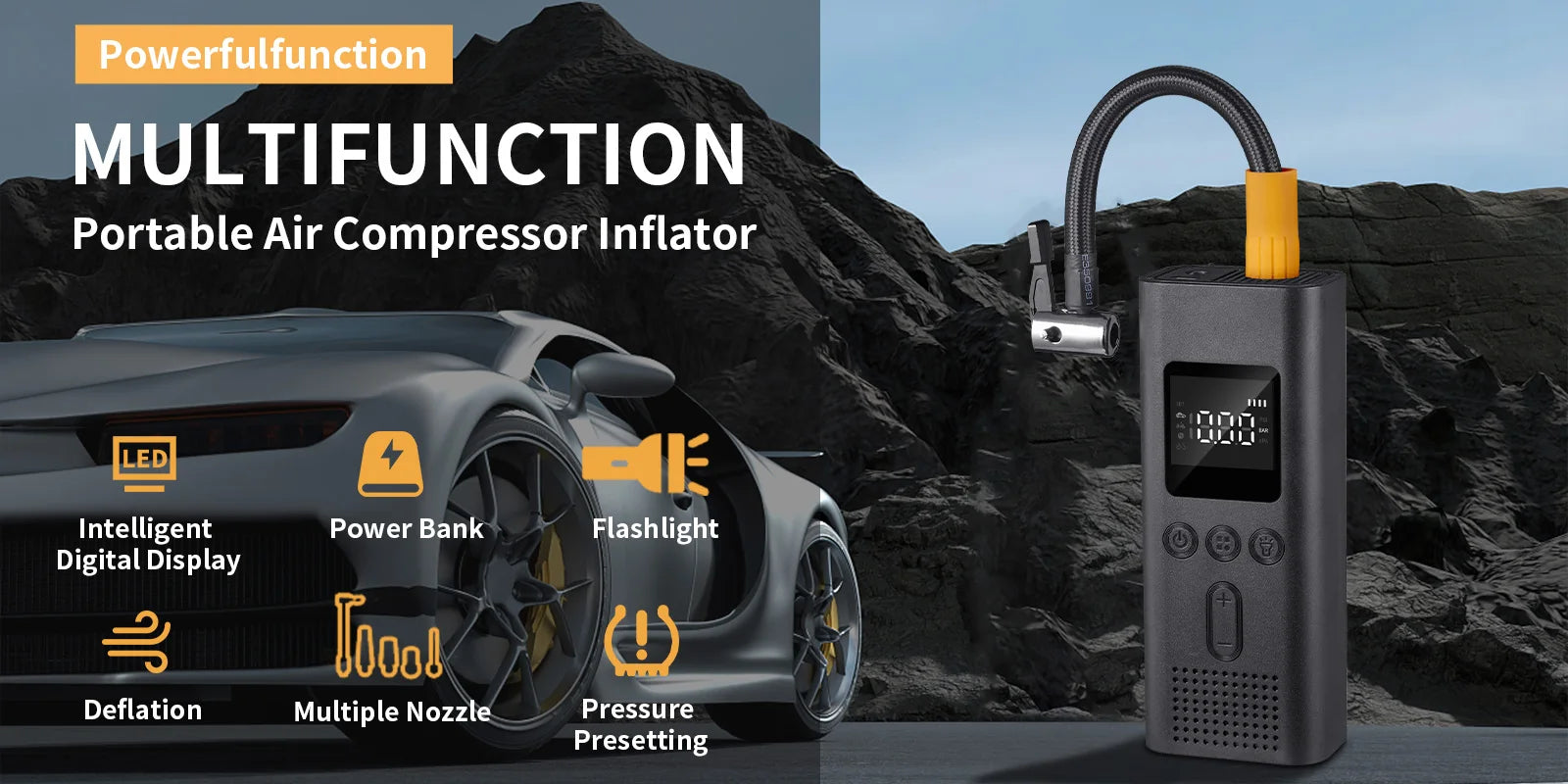 Portable Air Pump 150PSI - Tires, Balls, and more