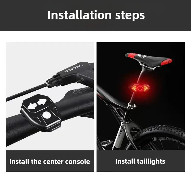 Bike Turn Signal Rear Light Wireless LED USB Rechargeable Tail Lamp Remote Control Warning Light for Bicycle Safety Accessories