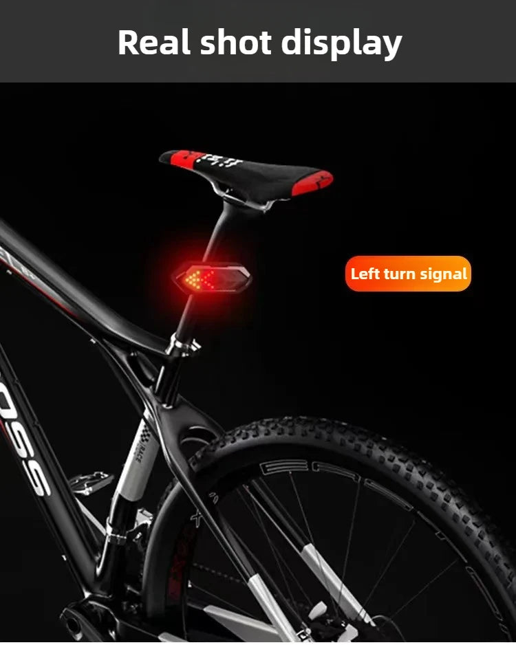 Bike Turn Signal Rear Light Wireless LED USB Rechargeable Tail Lamp Remote Control Warning Light for Bicycle Safety Accessories