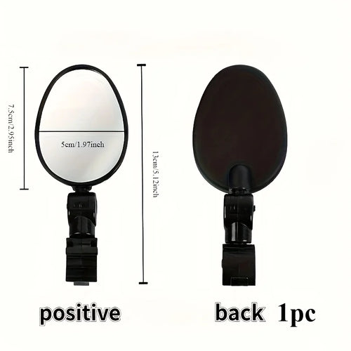 1/2PCS  Bike Mirrors, Acrylic Convex Oval Rearview for Cycling360° Rotatable Shockproof Handlebar Mount Mirrors for Mountain &
