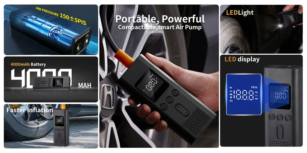 Portable Air Pump 150PSI - Tires, Balls, and more